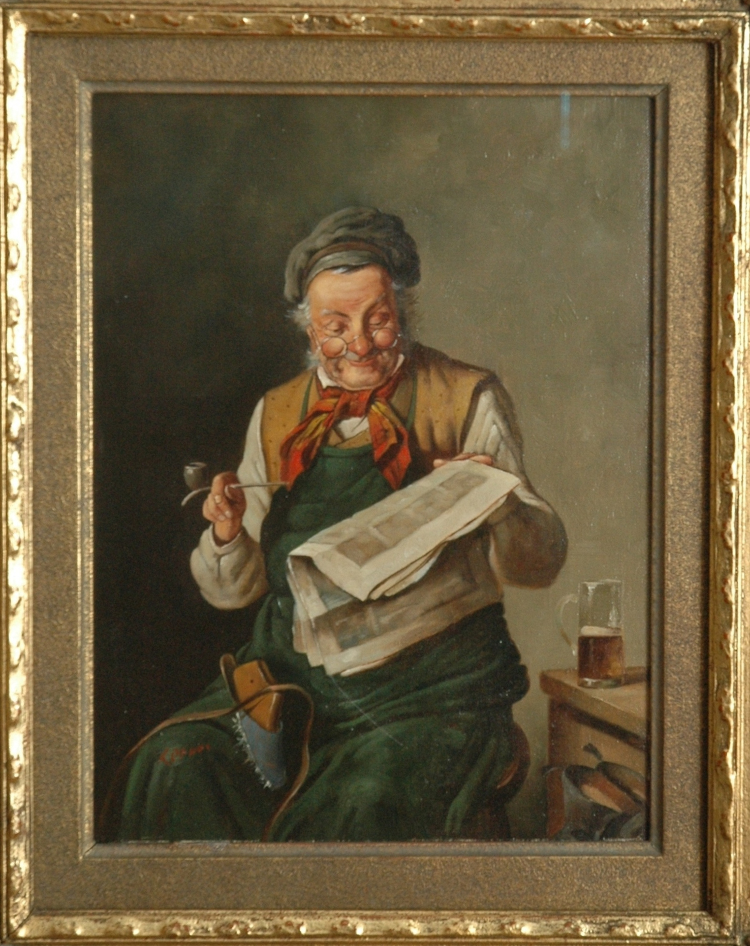 Schuster liest Zeitung