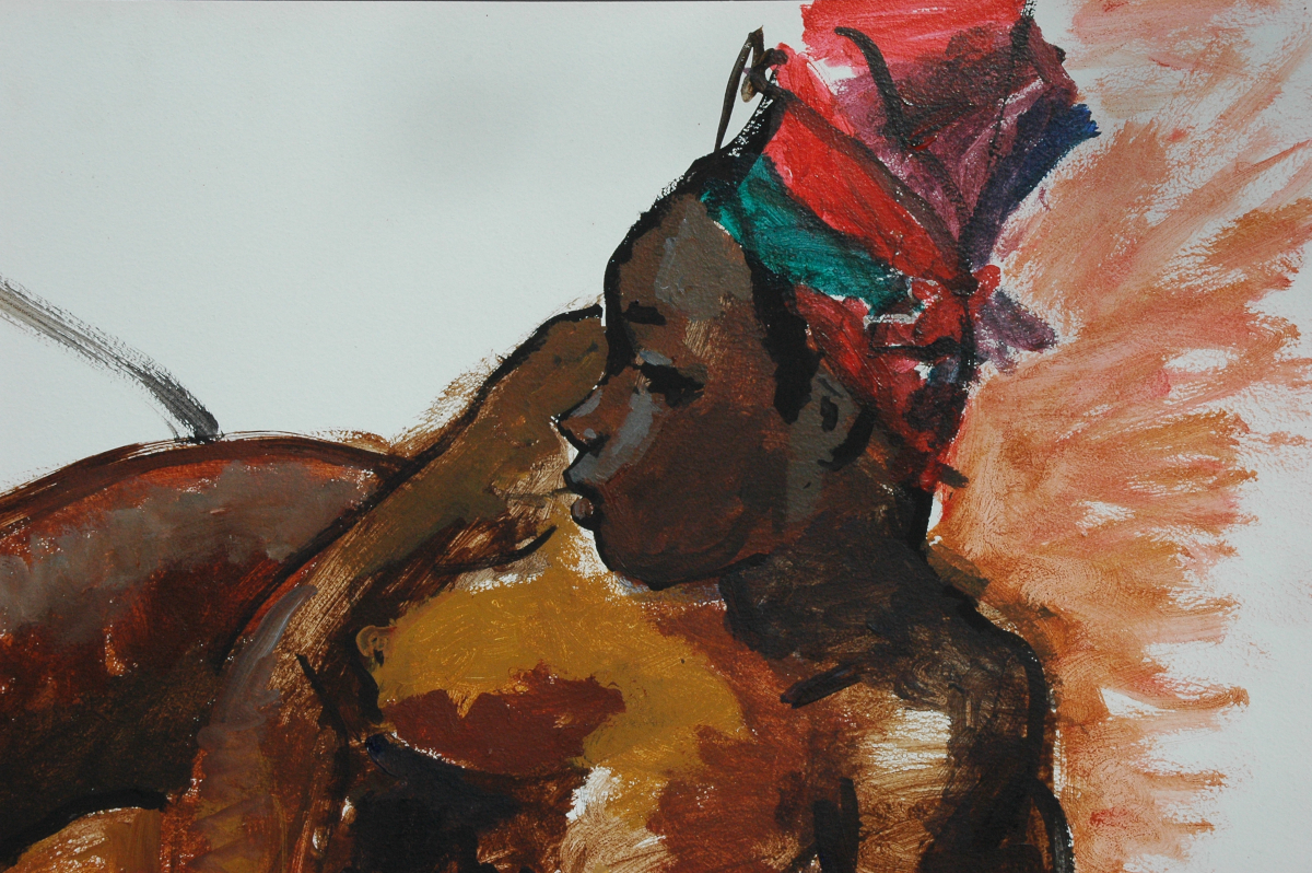 Liegende Frau Teilansicht