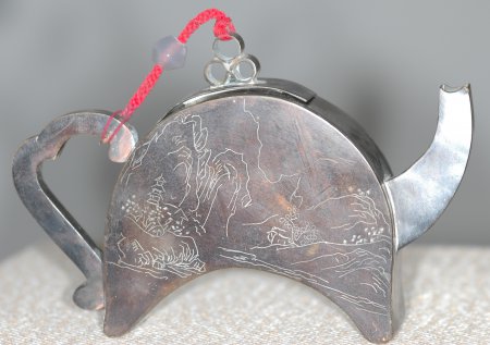 teekanne metall 19.jh. jadeperle naturornament nr. 561